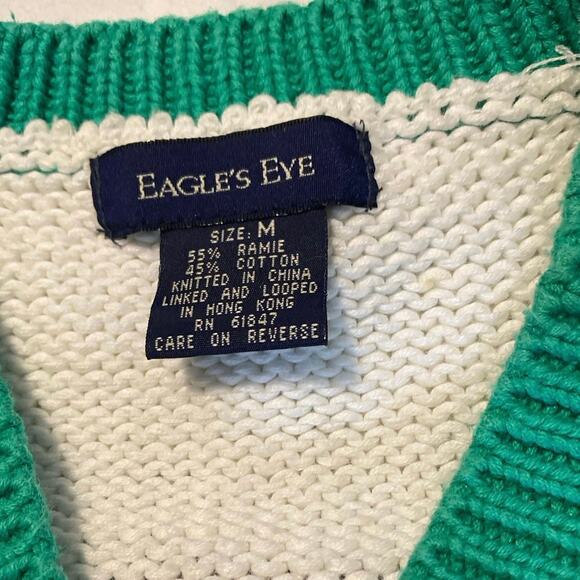 Vintage Eagles Eye Sweater Vest Womens M Knit Ramie Daisy‎ - Picture 9 of 10